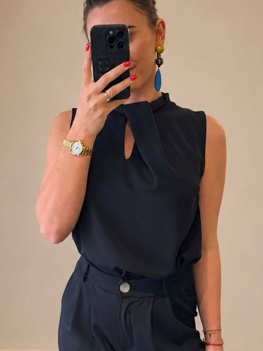 Mila top donkerblauw